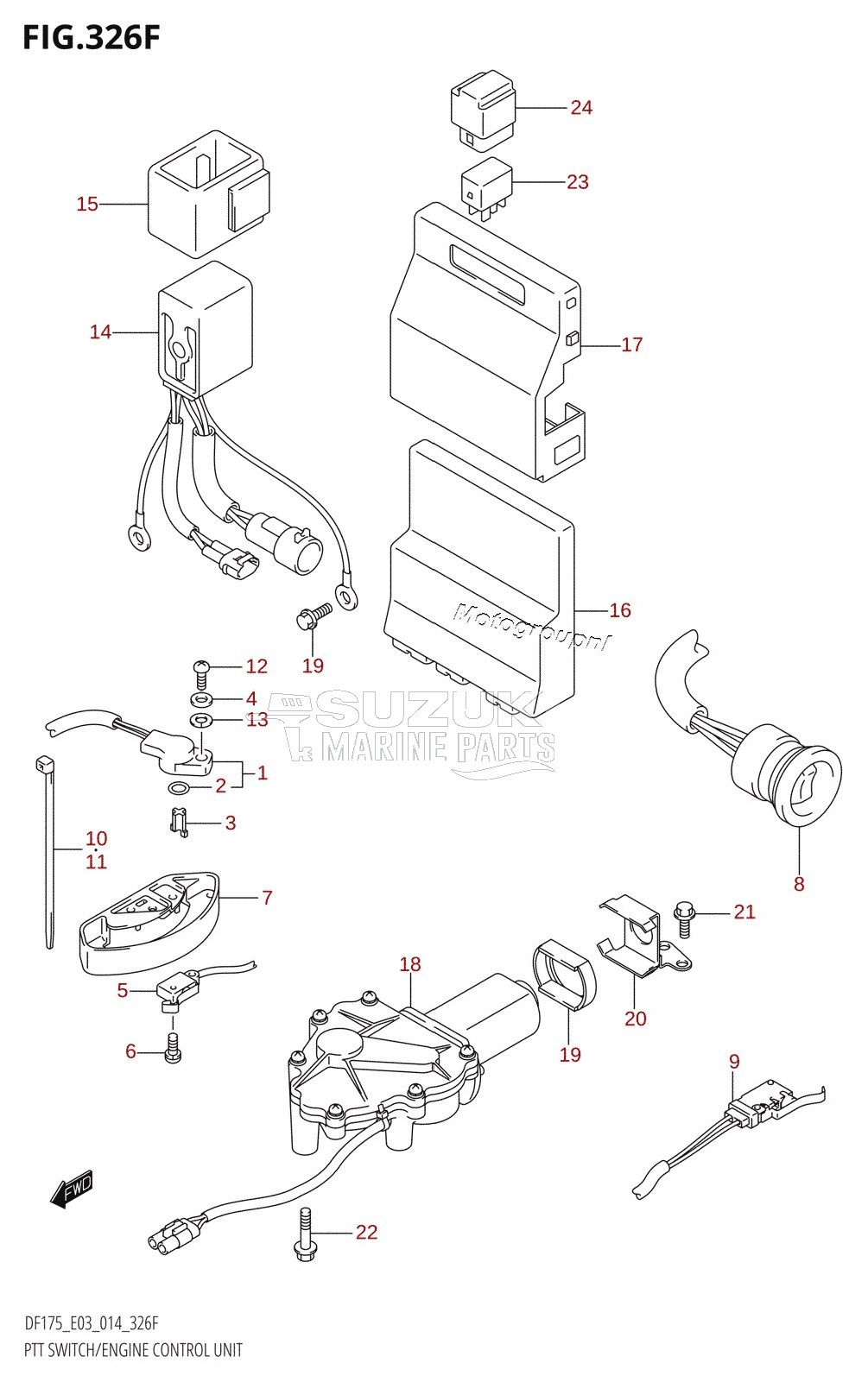 PTT SWITCH /​ ENGINE CONTROL UNIT (DF175TG:E03)