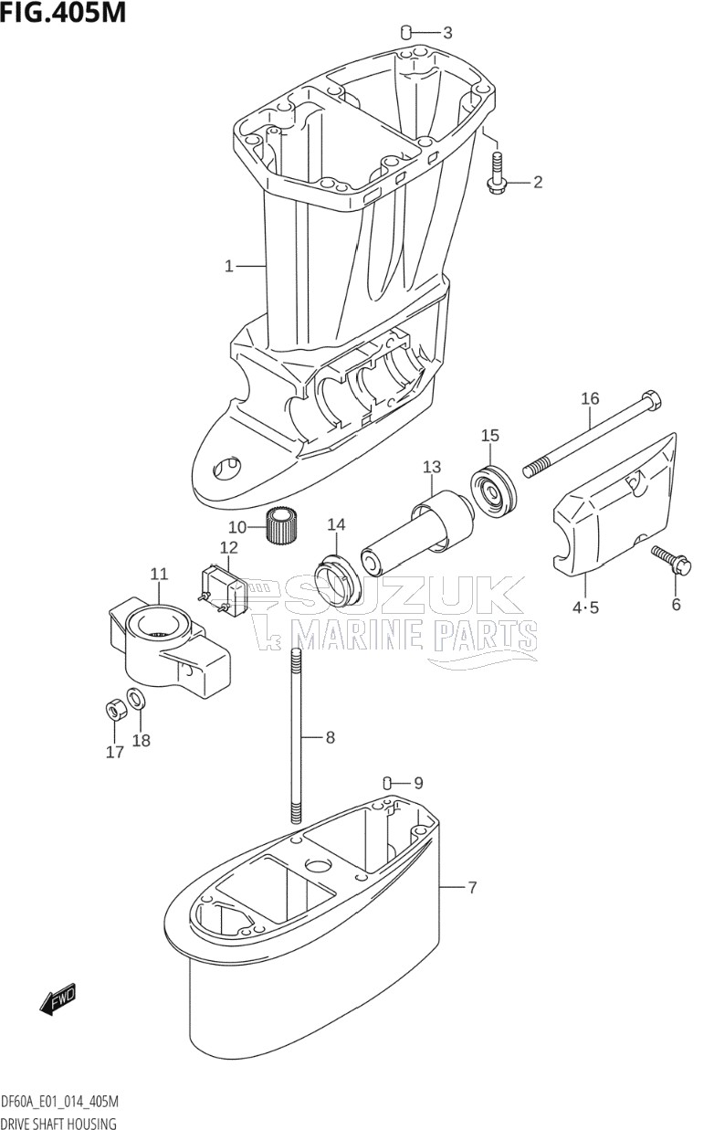 DRIVE SHAFT HOUSING (DF60ATH:E40)