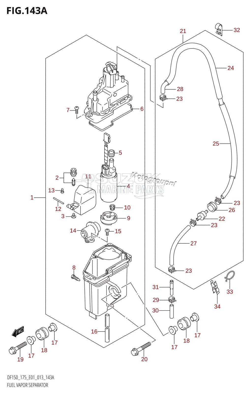 FUEL VAPOR SEPARATOR (DF150T:E01)