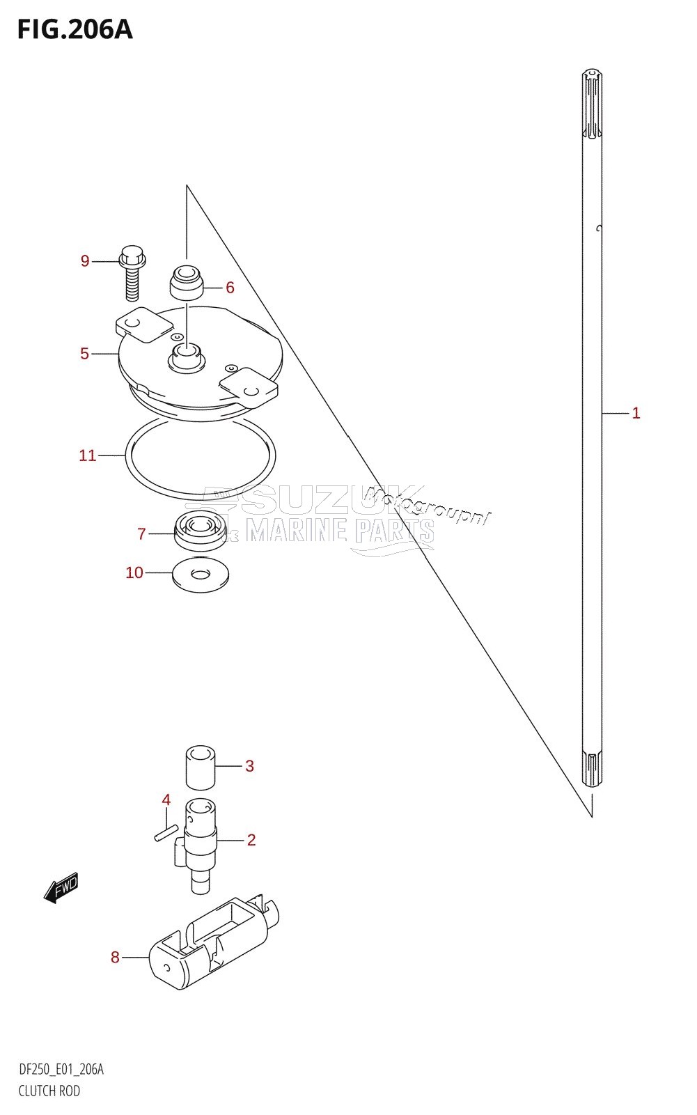 CLUTCH ROD (DF200T,DF200WT,DF225T,DF225WT,DF250T)