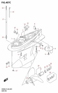 DF175AT From 17503F-440001 (E11 - E40)  2024 drawing GEAR CASE ((DF200AT,DF150AS):E03)