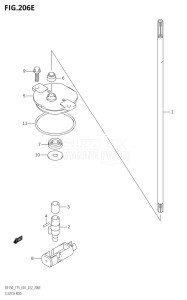 17502Z-210001 (2012) 175hp E01 E40-Gen. Export 1 - Costa Rica (DF175Z) DF175Z drawing CLUTCH ROD (DF175T:E01)