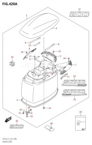 DF250Z From 25003Z-240001 (E11 E40)  2022 drawing ENGINE COVER ((DF200T,DF200Z):020)