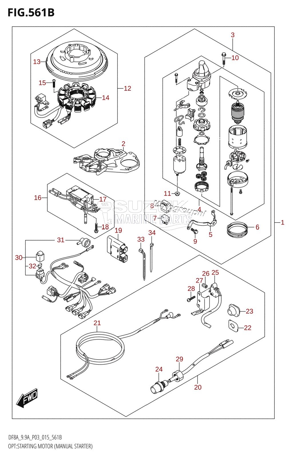 OPT:STARTING MOTOR (MANUAL STARTER) (DF9.9A:P03:M-STARTER)