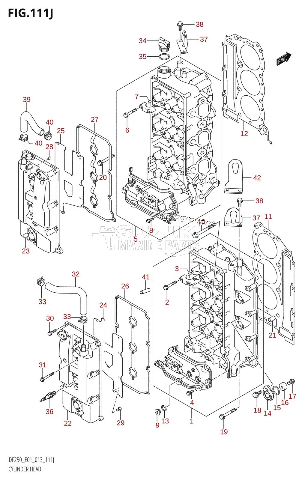 CYLINDER HEAD (DF250T:E01)