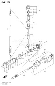 15002F-140001 (2021) 150hp E40-Costa Rica (DF150WT) DF150 drawing TRANSMISSION (DF150WT)