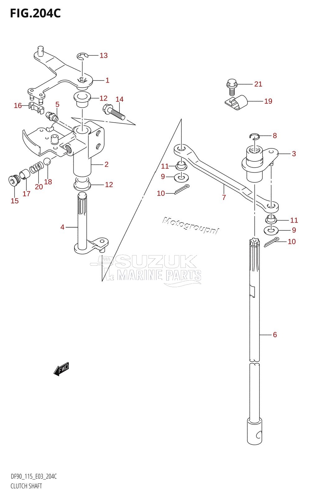 CLUTCH SHAFT (K6,K7,K8,K9,K10,011)