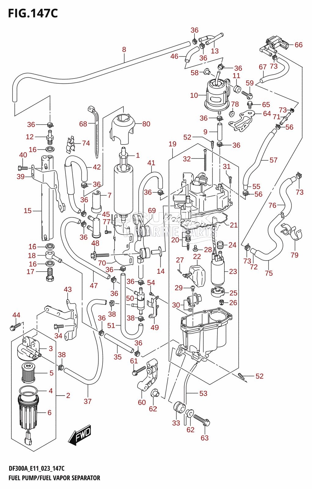 FUEL PUMP /​ FUEL VAPOR SEPARATOR ((022,023):(DF300A,DF250A):(E01,E03,E11))