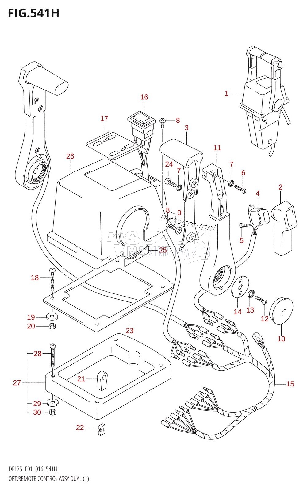 OPT:REMOTE CONTROL ASSY DUAL (1) (DF175Z:E40)