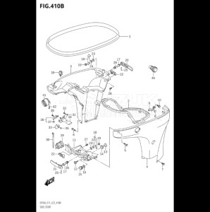 09003F-140001 (2021) 90hp E11 E40-Gen. Export 1-and 2 (DF90ATH    DF90AWQH  DF90AWQH   DF90AWQH    DF90AWQH) DF90A drawing SIDE COVER (SEE NOTE)