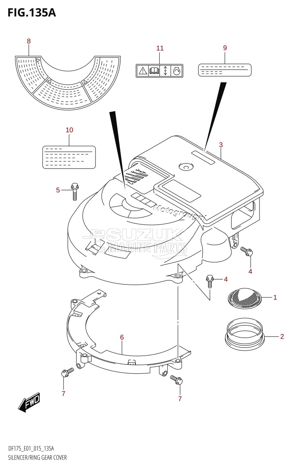 SILENCER /​ RING GEAR COVER (DF150T:E01)