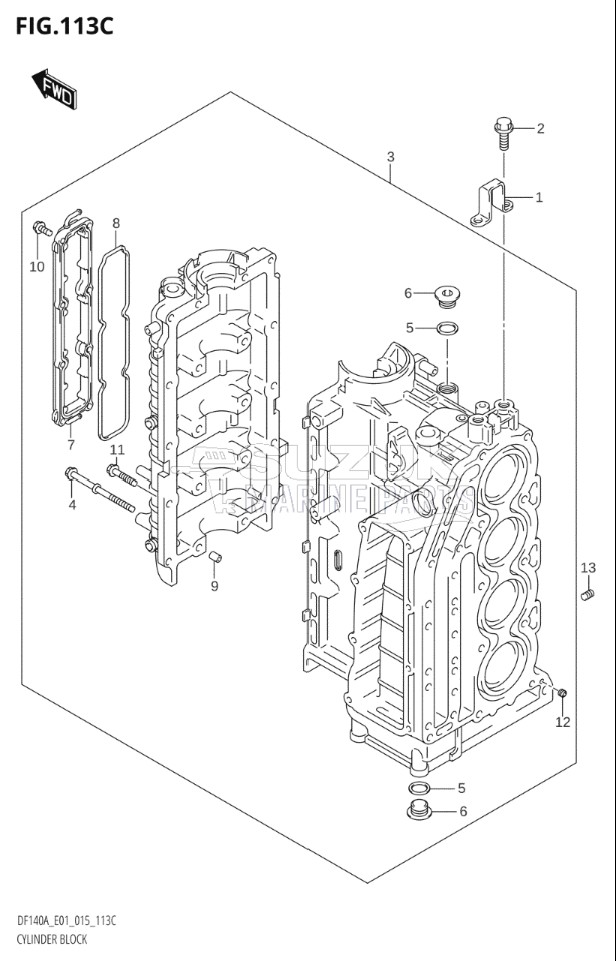 CYLINDER BLOCK (DF115AT:E40)