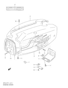 DT2.2 From 00222-151001 ()  2001 drawing ENGINE COVER (MODEL:01)