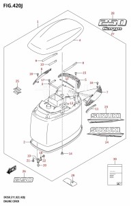 DF200Z From 20002Z-340001 (E01 E40)  2023 drawing ENGINE COVER ((DF250T,DF250Z):(022,023))