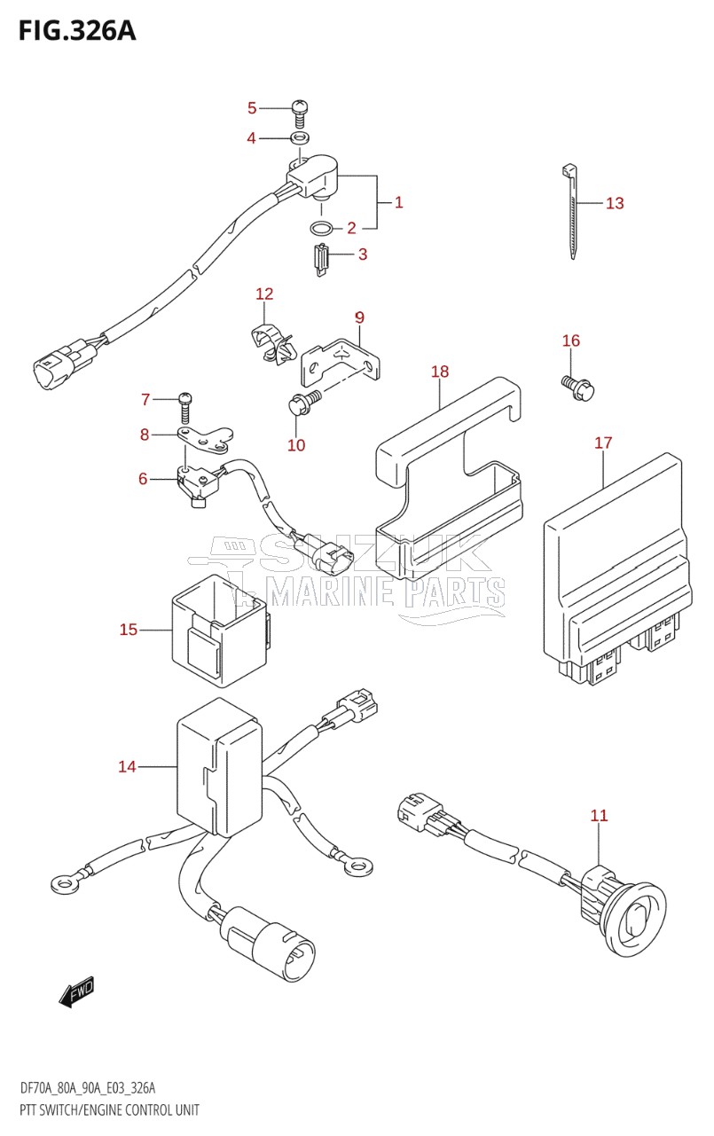 PTT SWITCH / ENGINE CONTROL UNIT