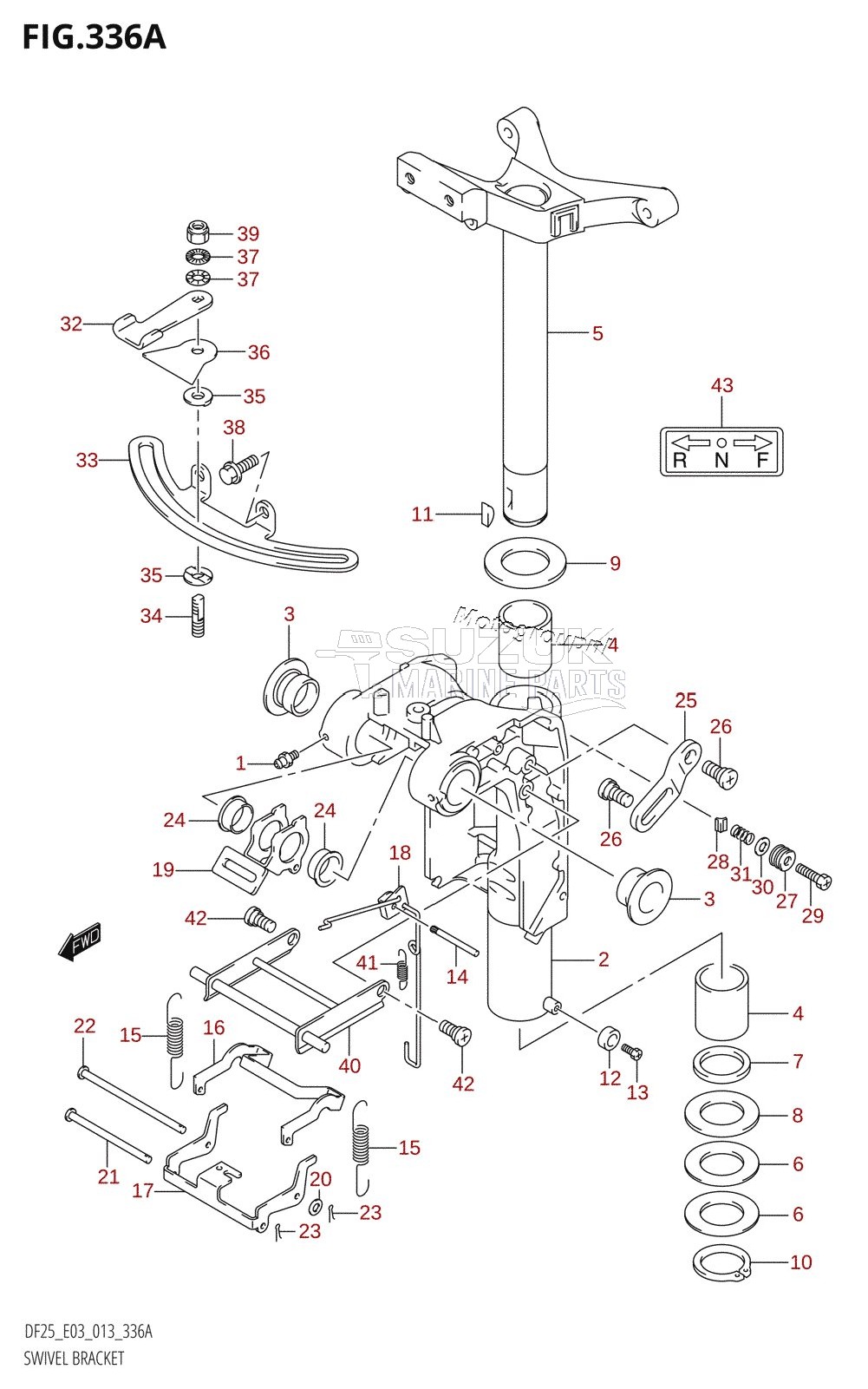 SWIVEL BRACKET (DF25:E03)