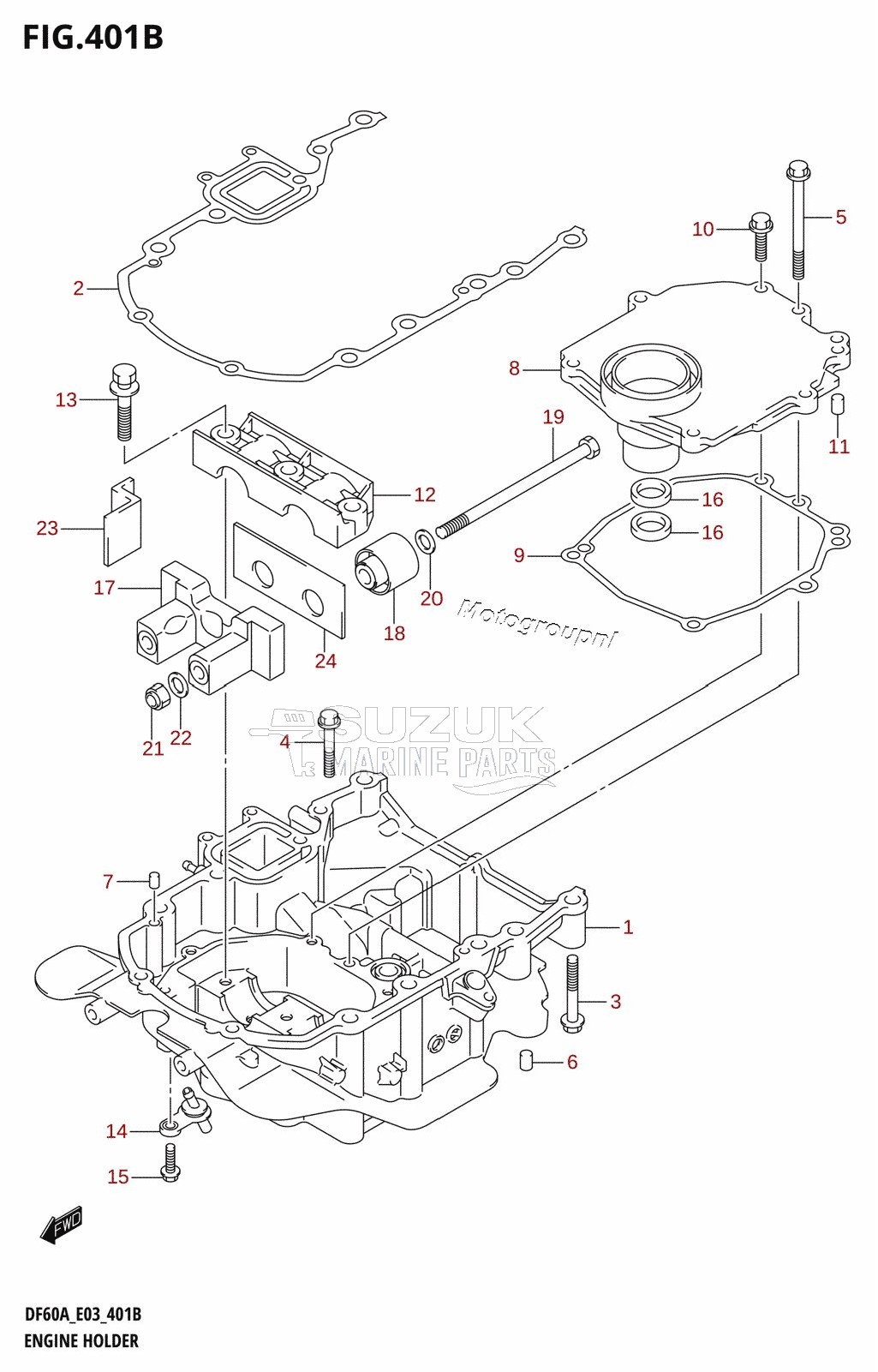 ENGINE HOLDER (DF40AT,DF50AT)