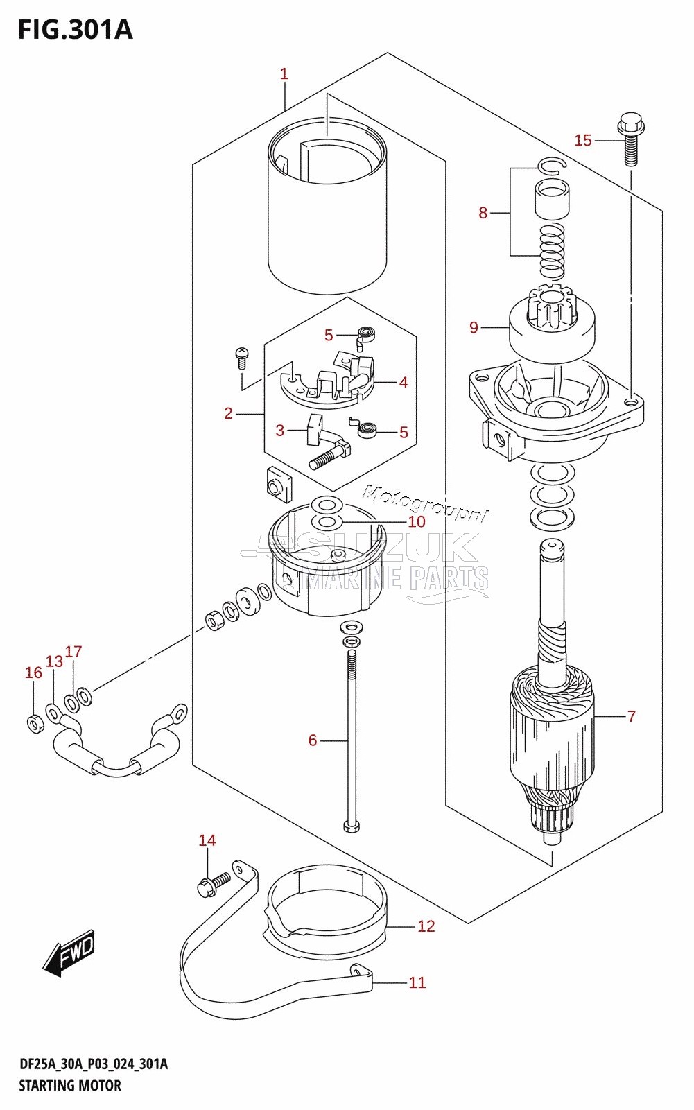 STARTING MOTOR (DF25A,DF25ATH,DF30ATH)