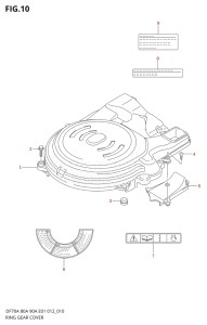 09003F-210001 (2012) 90hp E01 E40-Gen. Export 1 - Costa Rica (DF90A  DF90AT / DF90ATH  DF90ATH) DF90A drawing RING GEAR COVER (DF90A E40)