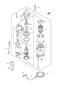 Outboard DF 200 drawing Starting Motor