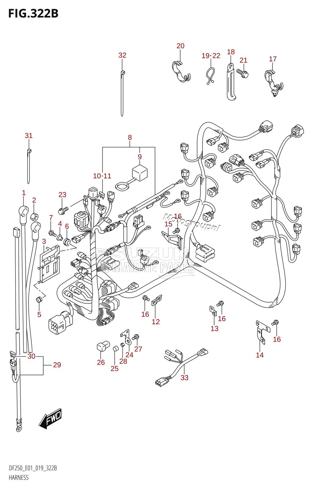 HARNESS (DF225T,DF225Z)