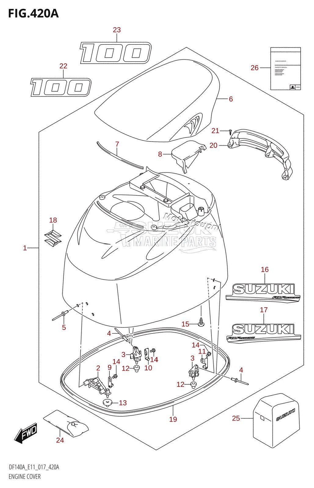 ENGINE COVER (DF100AT:E11)