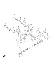 Outboard DF 9.9A drawing Throttle Control Non-Remote Control