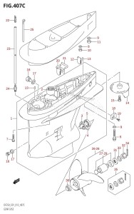 DF250Z From 25003Z-310001 (E01 E40)  2013 drawing GEAR CASE (DF200Z:E01)