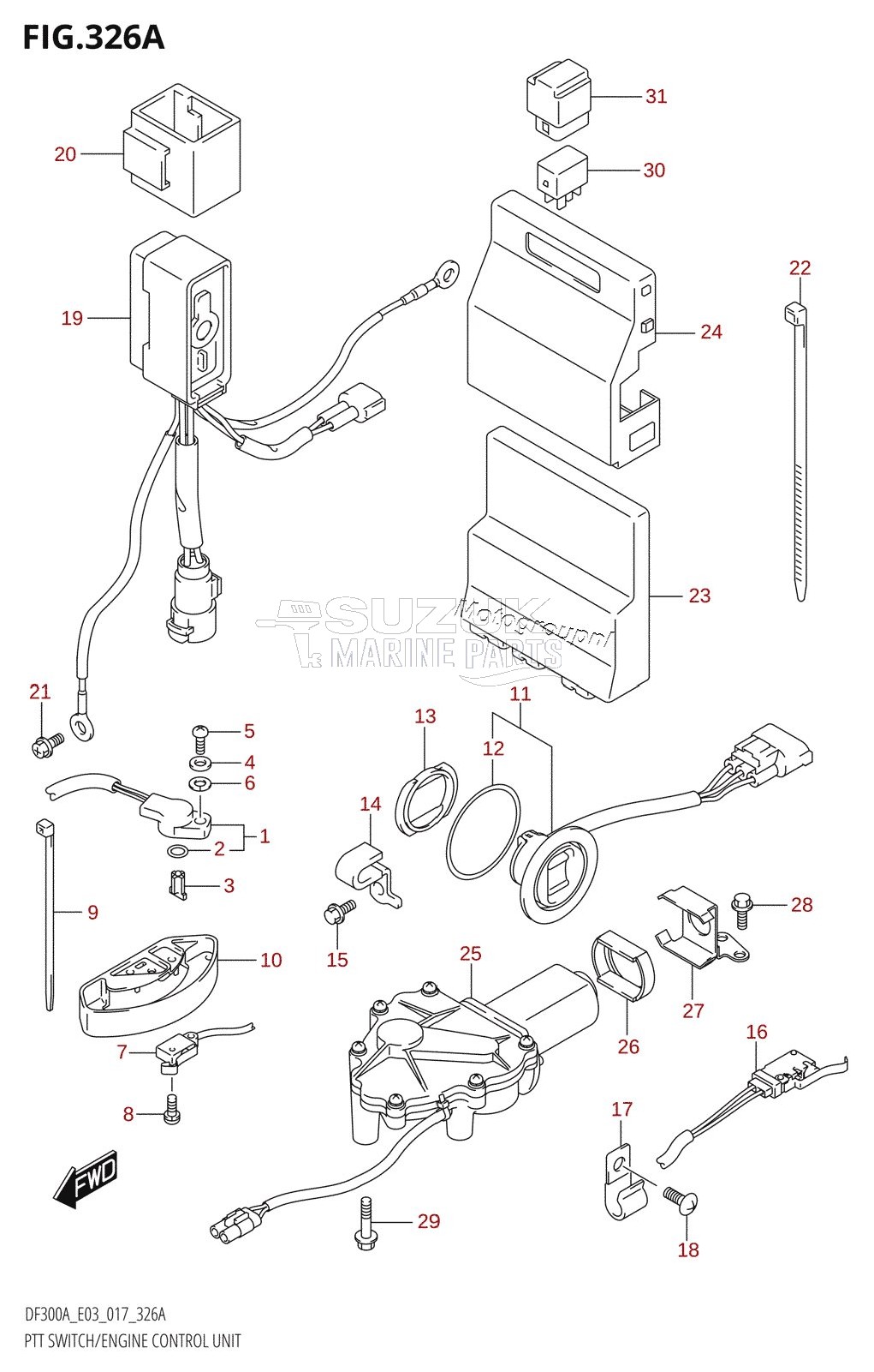 PTT SWITCH /​ ENGINE CONTROL UNIT (DF300A:E03)