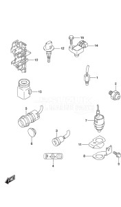 Outboard DF 9.9B drawing Sensor/Switch Non-Remote Control