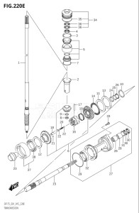 15002Z-510001 (2005) 150hp E01 E40-Gen. Export 1 - Costa Rica (DF150ZG) DF150ZG drawing TRANSMISSION (DF150Z:E01)