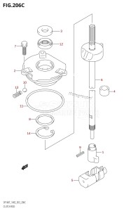 DF140 From 14001F-510001 (E03)  2005 drawing CLUTCH ROD (DF140Z:(K2,K3,K4,K5,K6))