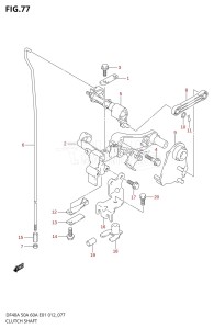 DF40A From 04004F-210001 (E34-Italy)  2012 drawing CLUTCH SHAFT (DF40AQH E01)