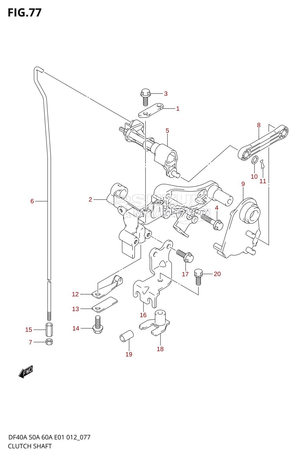 CLUTCH SHAFT (DF40AQH E01)