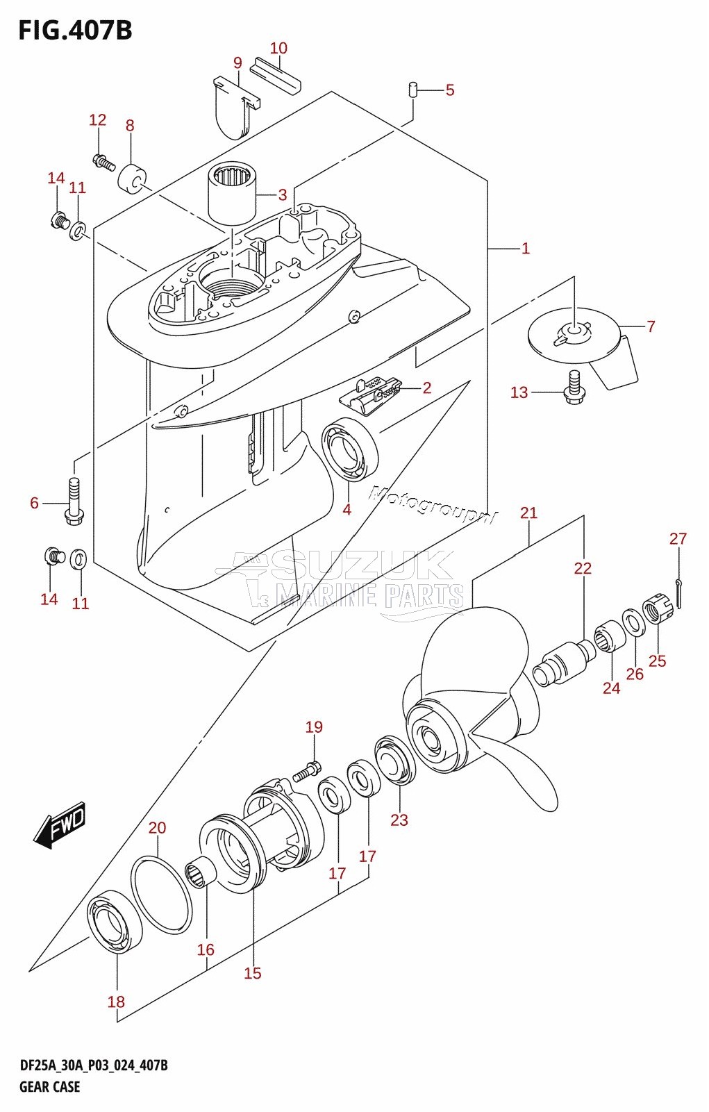 GEAR CASE (DF25AT,DF25ATH,DF30AT,DF30ATH)