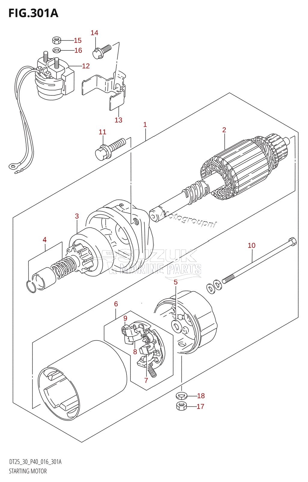 STARTING MOTOR (DT30:P40:E-STARTER)