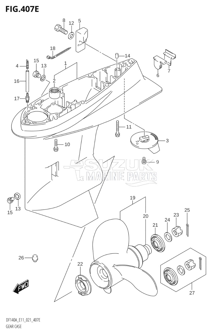 GEAR CASE (DF115AZ:E11,DF140AZ:E11)