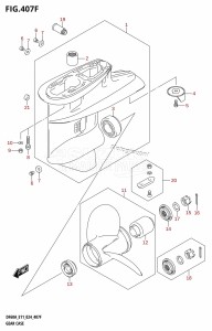 DF40AQH From 04003F-440001 (E01 - E11 - E34)  2024 drawing GEAR CASE ((DF60AQH,DF60ATH):E40)