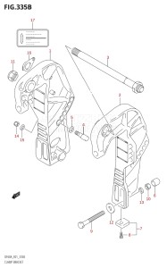 06002F-110001 (2011) 60hp E01 E40-Gen. Export 1 - Costa Rica (DF60AQH  DF60AT  DF60ATH  DF60AWQH  DF60AWT  DF60AWTH) DF60A drawing CLAMP BRACKET (DF40AQH,DF40AT,DF50AT,DF50ATH,DF60AQH,DF60AWQH)