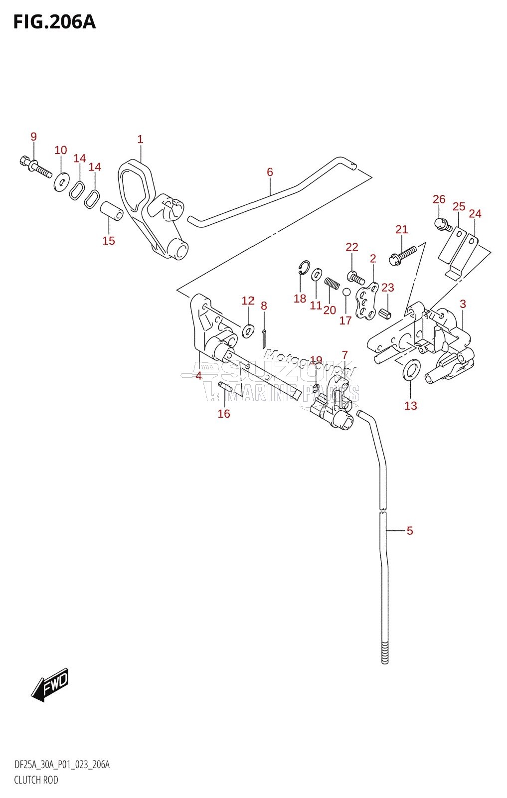 CLUTCH ROD (DF25A,DF25ATH,DF30A,DF30ATH)