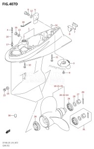 DF100A From 10003F-410001 (E01 E40)  2014 drawing GEAR CASE (DF115AT:E40)