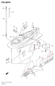 DF150 From 15002F-210001 (E01 E40)  2012 drawing GEAR CASE (DF175Z:E40)