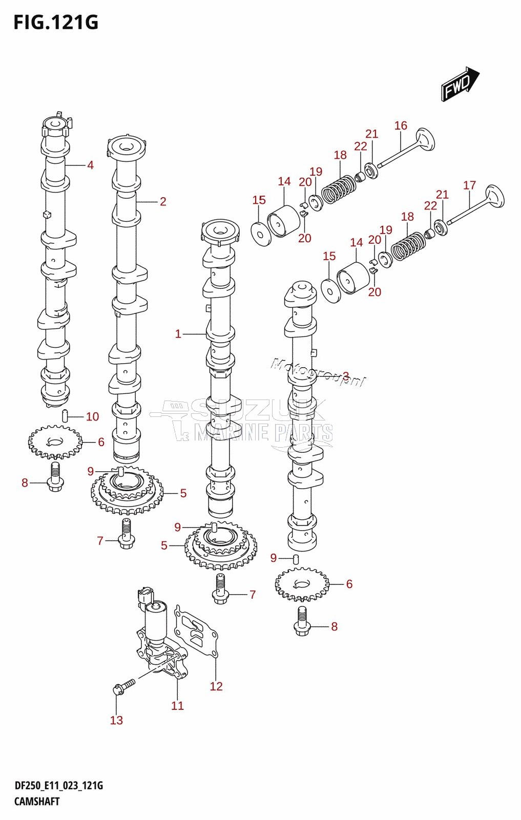 CAMSHAFT (DF250ST:(020,021))