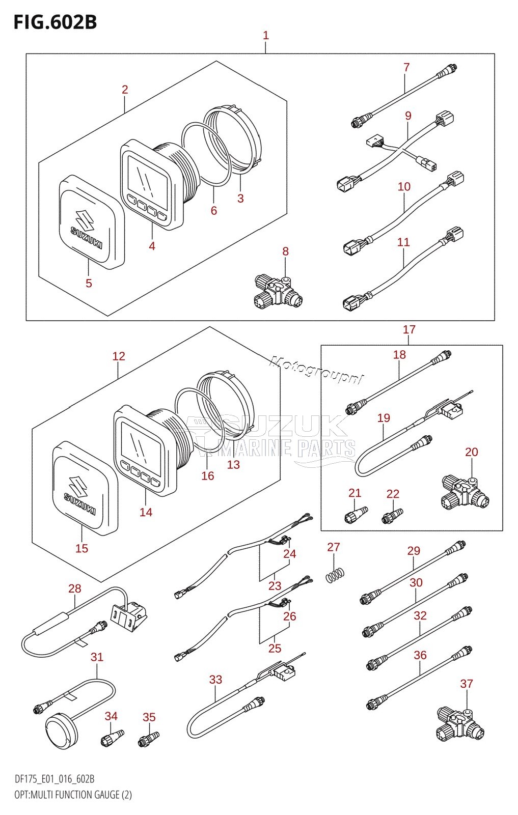 OPT:MULTI FUNCTION GAUGE (2) (DF150TG:E40)