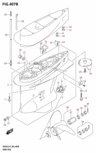 DF225T From 22503F-340001 (E11 E40)  2023 drawing GEAR CASE (DF200Z)