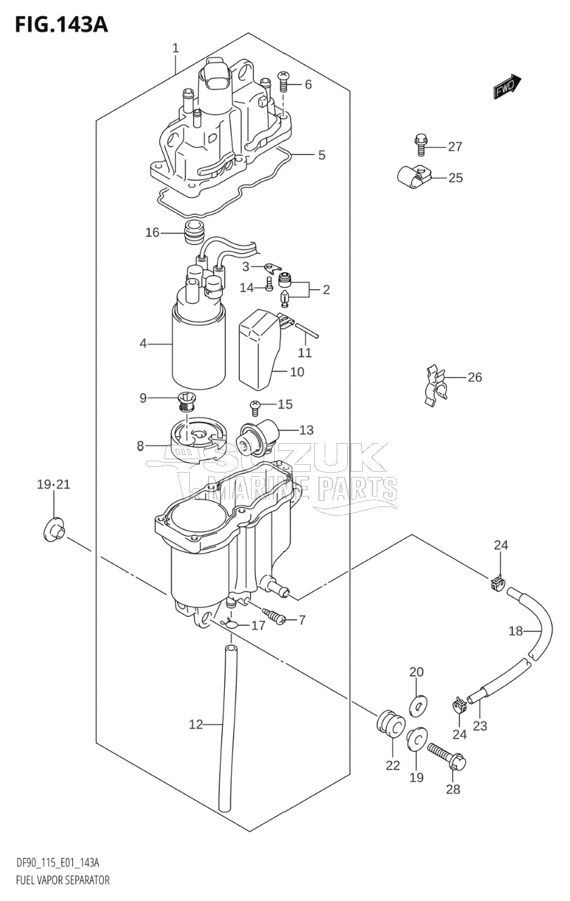 FUEL VAPOR SEPARATOR (DF90T,DF100T,DF115T,DF115Z)