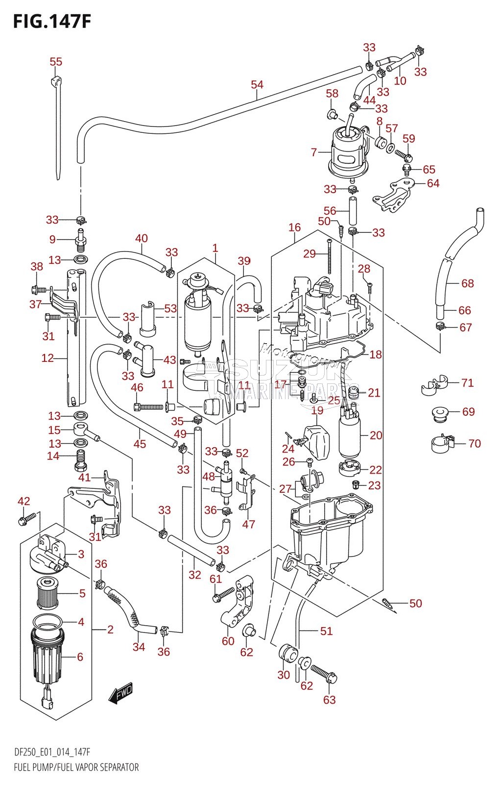 FUEL PUMP /​ FUEL VAPOR SEPARATOR (DF225T:E40)