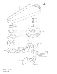 00991 F-751001- (1997) 9.9hp - (DF9.9(A,AR)S V) DF9.9(A,A)S V drawing TIMING BELT