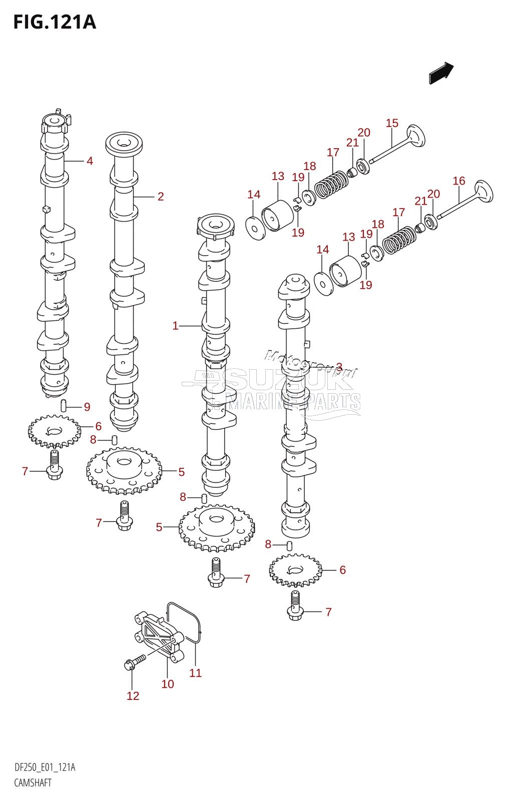 CAMSHAFT (DF200T,DF200WT,DF200Z,DF200WZ,DF225T,DF225WT,DF225Z,DF225WZ)