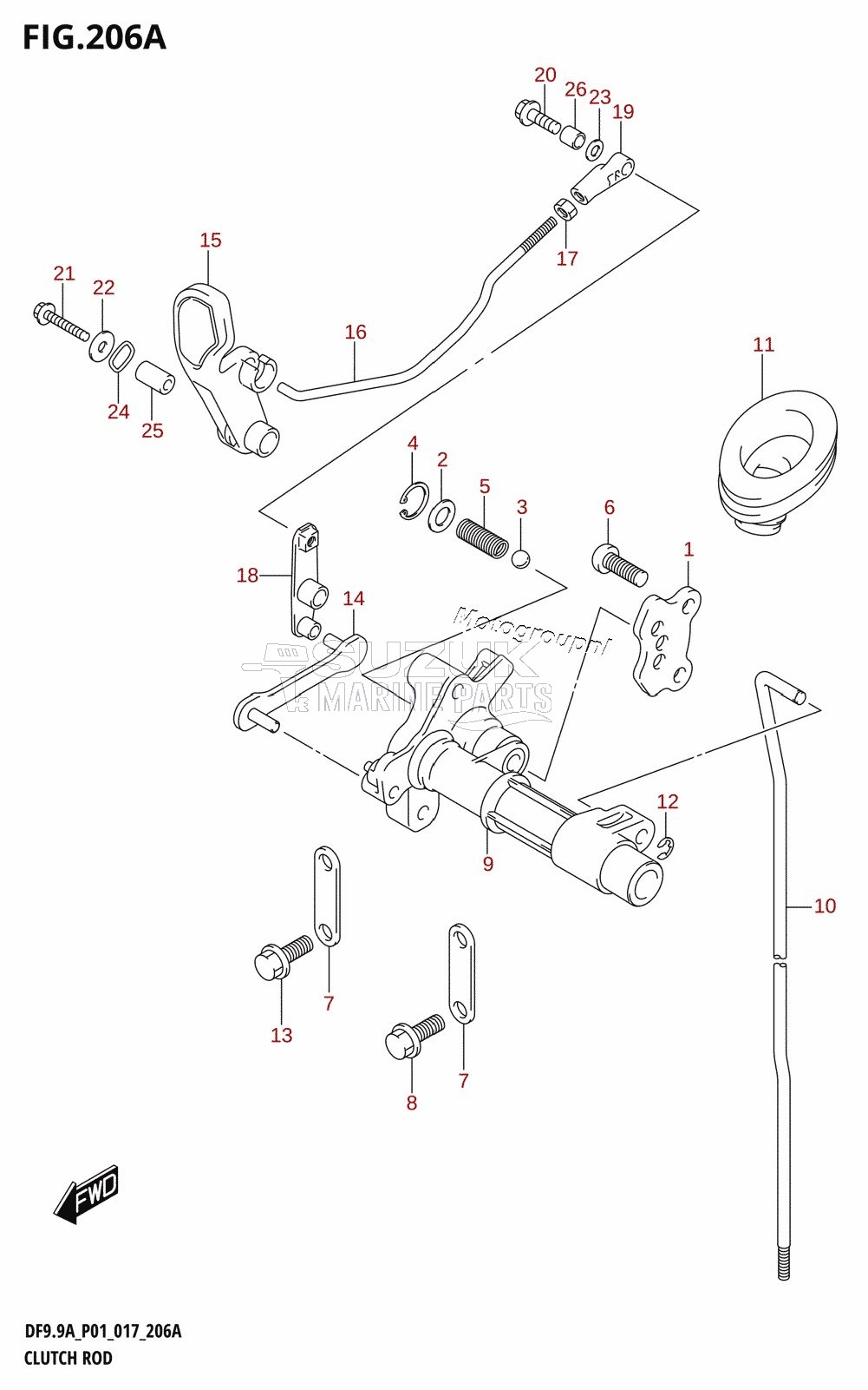 CLUTCH ROD (DF8A:P01)